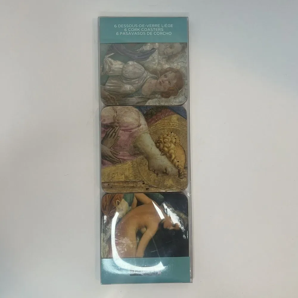 6 Cork Backed‎ Coasters Dessous-De-Verre liege